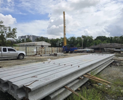 ไซต์งาน ปากเกร็ด ลักษณงาน สร้างออฟฟิศ