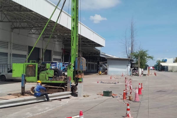 ไซต์งาน บางปู ก่อสร้าง ต่อเติมโรงงาน