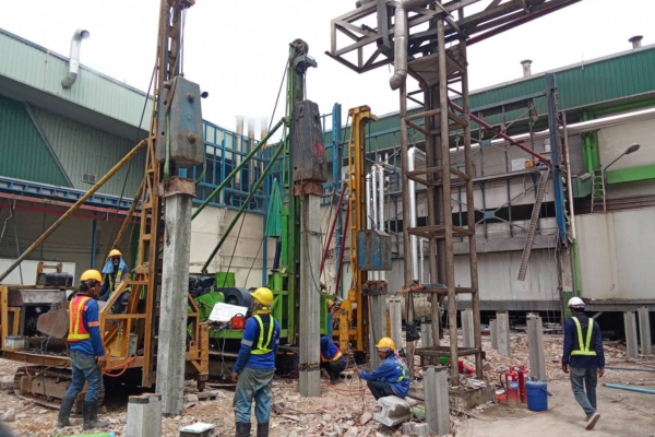 ไซต์งาน สมุทรสาคร ก่อสร้าง ต่อเติมโรงงาน